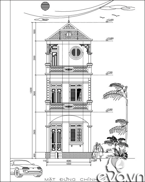 Xây nhà ống 3 tầng 47m2 thật ưng ý