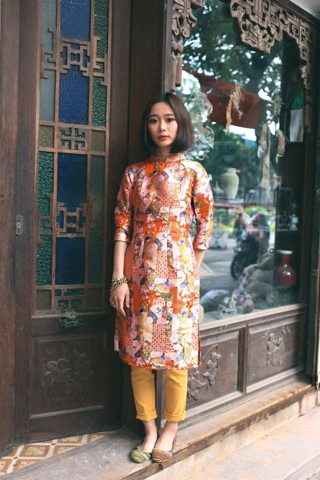 5 lưu ý cần biết khi mặc áo dài gấm chơi tết