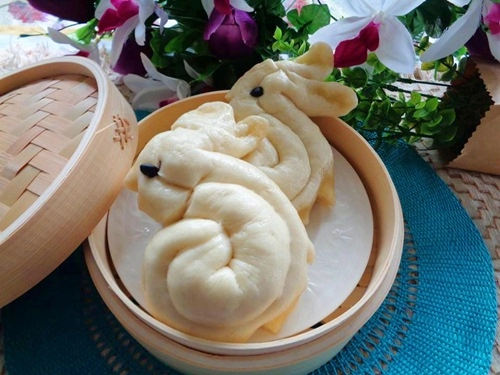 Bánh bao hình thỏ cho bữa sáng thơm ngon