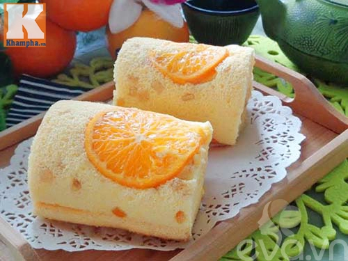 Bánh bông lan cuộn cam tươi ngon miễn chê ăn là mê