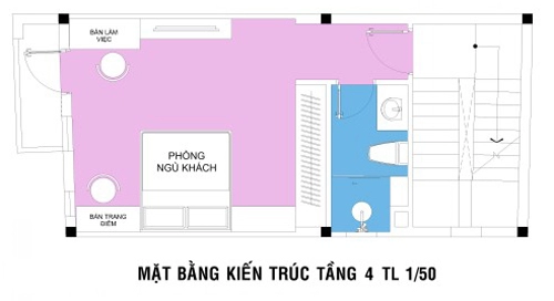 Bố trí nhà 4 tầng phong cách hiện đại