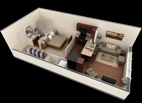 Các kiểu bố trí hợp lý cho căn hộ 40 m2