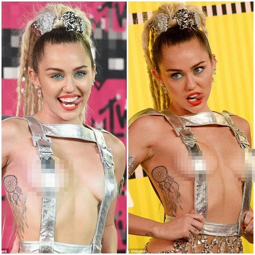 đỏ mắt vì trang phục hở kinh dị của miley cyrus