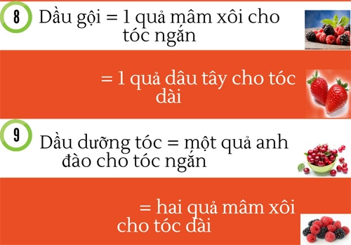 Dùng củ quả để đo lượng mỹ phẩm cần dùng