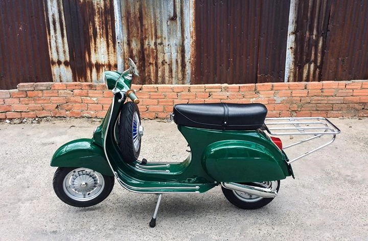 Hình ảnh chiếc vespa được dọn lên từ mini 100 dùng lòng dr 130cc