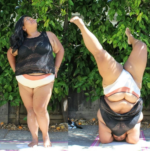 Ngưỡng mộ cô gái thừa cân vẫn tập yoga điêu luyện
