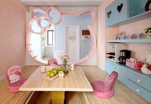 Những căn phòng lãng mạn với màu hồng kitty