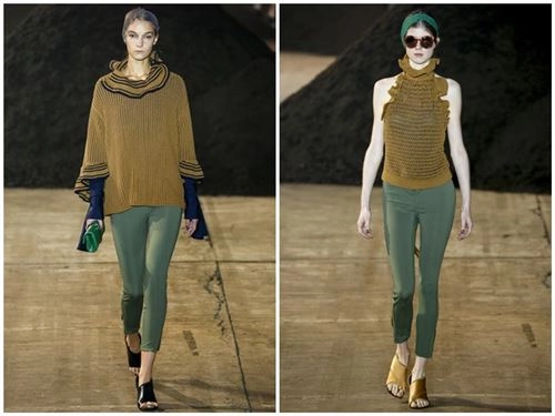 Phillip lim dùng phân hữu cơ trang trí sàn diễn