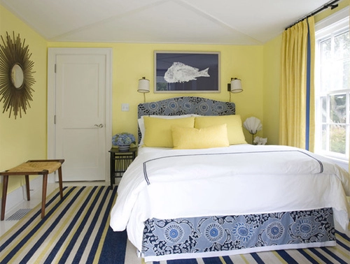 Phòng ngủ mát mẻ nhờ sắc màu của biển