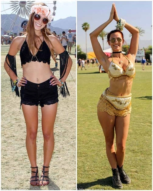 Teen mỹ hở bạo tham dự coachella vì quá nắng nóng