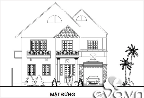 Xây nhà phố 2 tầng mái dốc xinh xắn