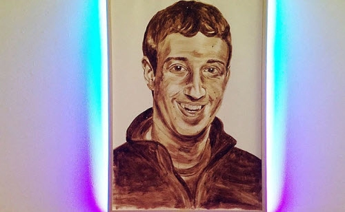 Ảnh chân dung mark zuckerberg sơn từ phân người