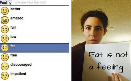 Facebook gặp rắc rối với tùy chọn feeling fat