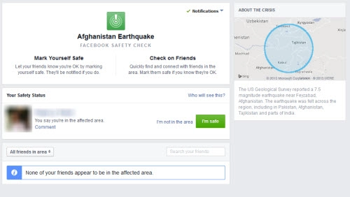 Facebook giúp xác minh số phận những người ở vùng động đất