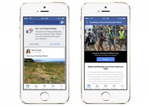 Facebook kêu gọi tài trợ cứu nạn động đất ở nepal mục tiêu 2 triệu usd