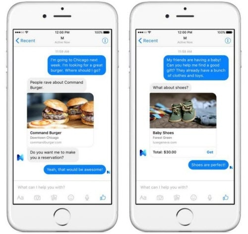 Facebook m trợ lý ảo giúp mua hàng tặng quà trong messenger