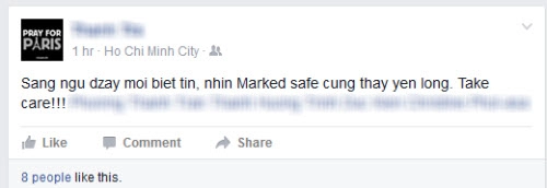 Khủng bố ở paris nhiều người việt xác nhận an toàn trên facebook
