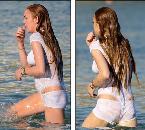 Lindsay lohan lộ thân hình bikini xuống cấp thê thảm