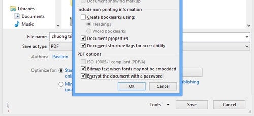 Mã hóa tập tin pdf trong word 2013