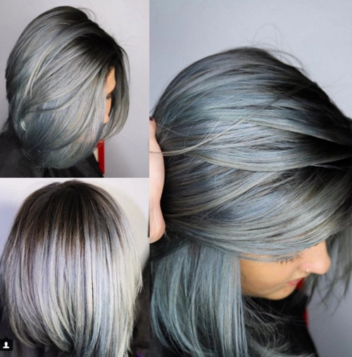 Sức hấp dẫn kỳ lạ từ những mái tóc màu xanh khói