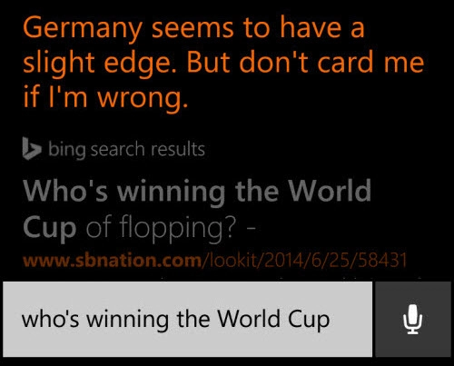trợ lý ảo cortana dự đoán đức vô định world cup