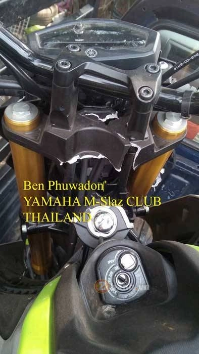 Yamaha m-slaz tai nạn gãy cổ nhưng phuộc usd chỉ cong nhẹ