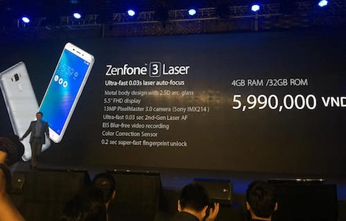 Zenfone 3 max pin chờ 30 ngày giá 45 triệu đồng