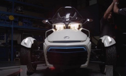 clip siêu mô tô 3 bánh can-am spyder f3-s e concept chạy điện chính thức lộ diện