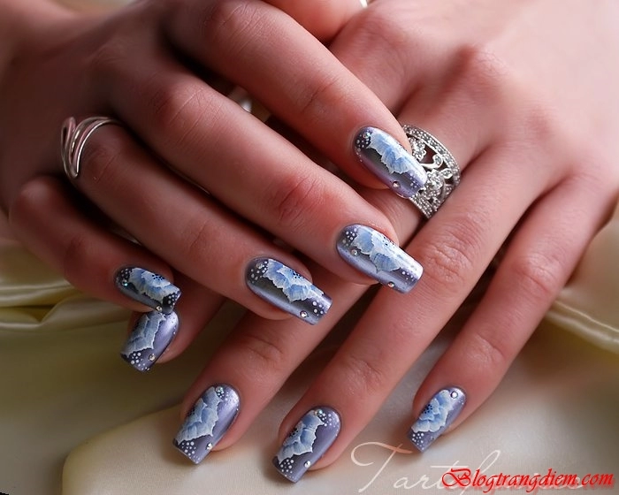 11 kiểu móng tay nail đính đá đẹp 2016 đơn giản tinh tế cho cô nàng sang trọng