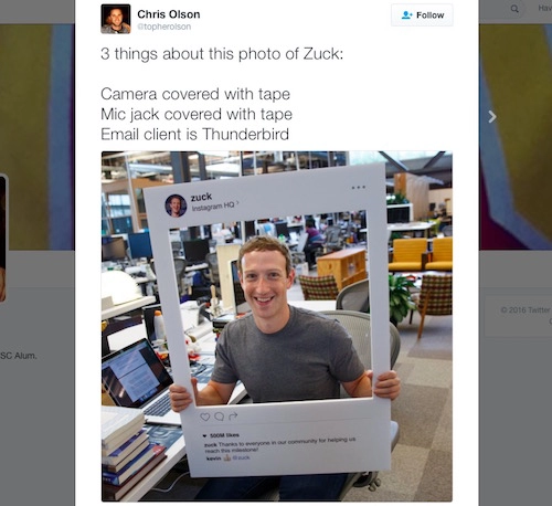 Che webcam như mark zuckerberg đã đủ an toàn