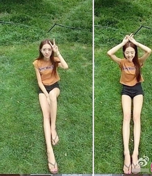 Cô gái sở hữu đôi chân dài bất thường như photoshop