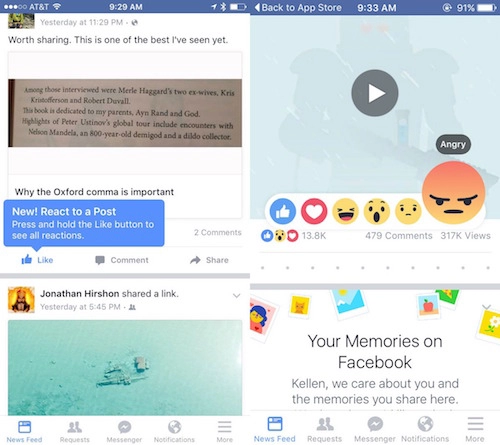 Facebook cách chọn yêu buồn hay giận dữ cho status của bạn bè