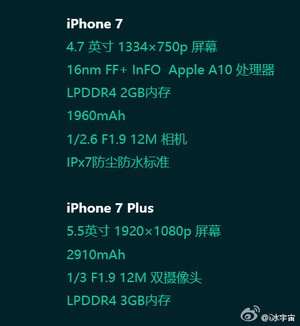  iphone 7 plus sẽ có pin 2910 mah 