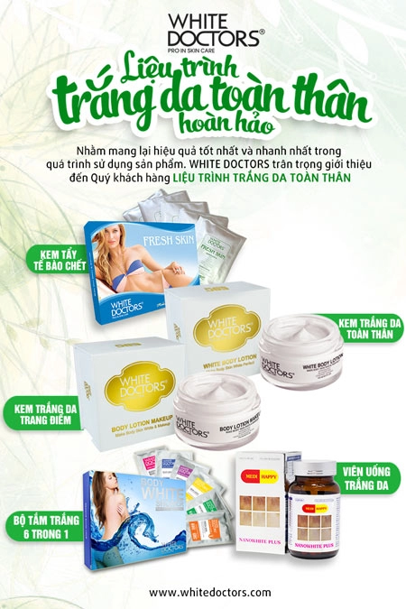 Liệu trình giúp trắng da toàn thân hơn 80 sau 3 tuần