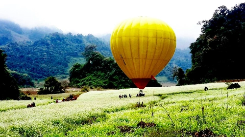 Ngắm mộc châu từ khinh khí cầu với 150000 đồng