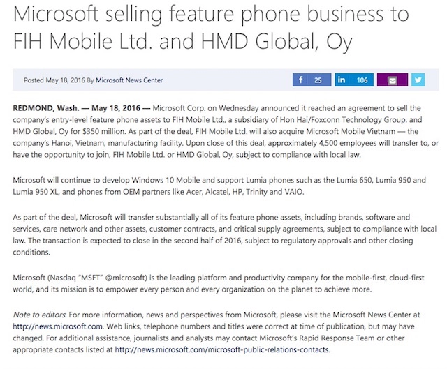 Nhà máy lắp ráp điện thoại microsoft tại việt nam đổi chủ
