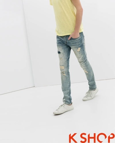 Quần jeans rách nam đẹp cực chất nét bụi bặm phá cách xuống phố