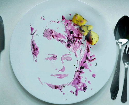 Vẽ chân dung người nổi tiếng bằng thực phẩm