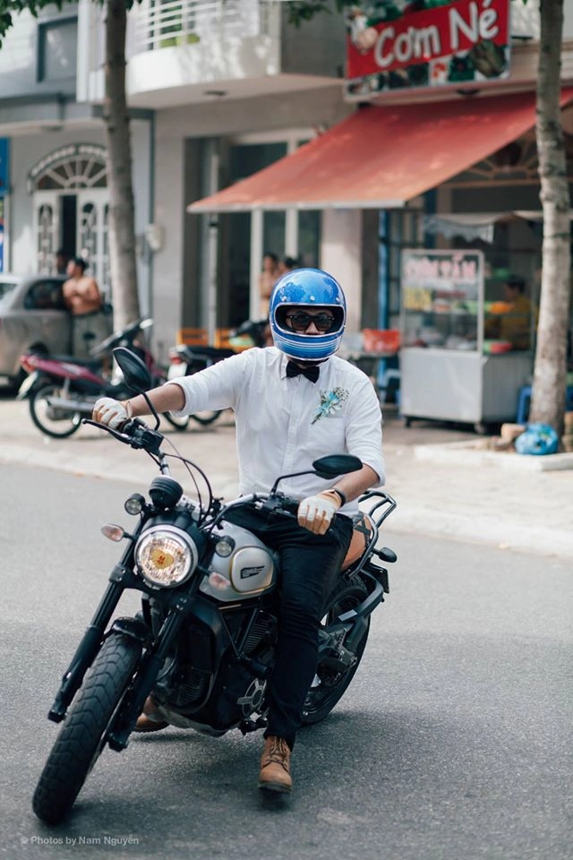 Dàn xe ducati scrambler tham gia rước dâu hoành tráng tại vũng tàu