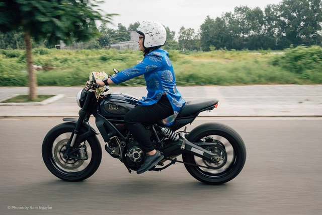 Dàn xe ducati scrambler tham gia rước dâu hoành tráng tại vũng tàu