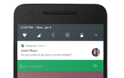 Android n cho phép trả lời tin nhắn từ màn hình khóa như ios