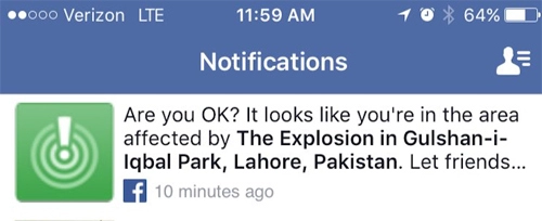 Đánh bom ở pakistan facebook gửi cảnh báo nhầm cho cả tg