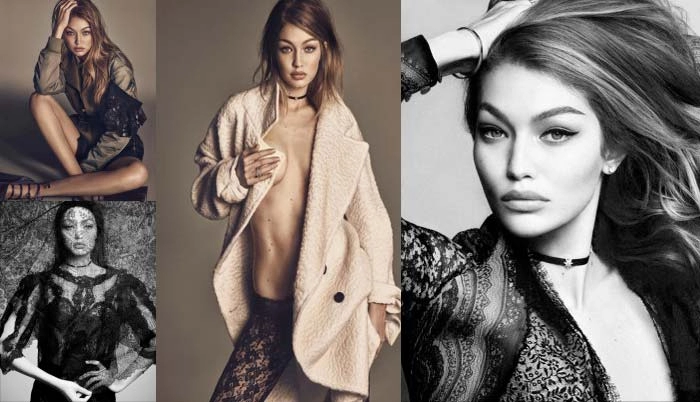 Gigi hadid nửa kín nửa hở với ren xuyên thấu