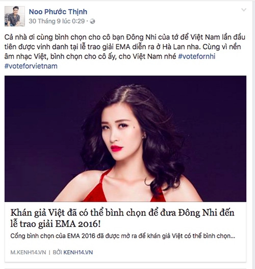 Không chỉ ca sĩ dàn mỹ nhân của showbiz cũng hết lòng ủng hộ đông nhi