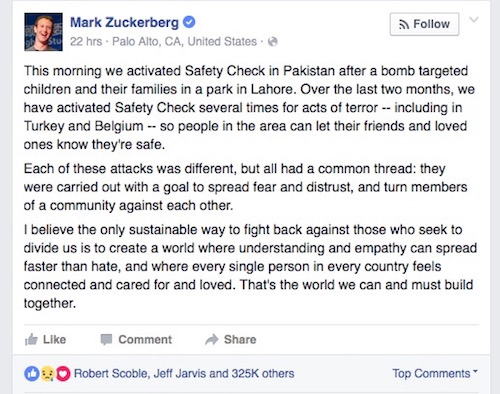 Liên tục xảy ra khủng bố mark zuckerberg nghĩ gì