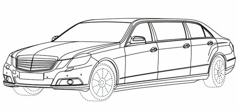  mercedes để lộ bản vẽ e-class limousine 