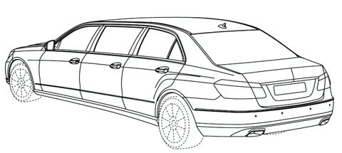  mercedes để lộ bản vẽ e-class limousine 