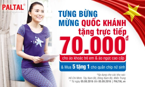 Thời trang paltal khuyến mãi mừng quốc khánh 