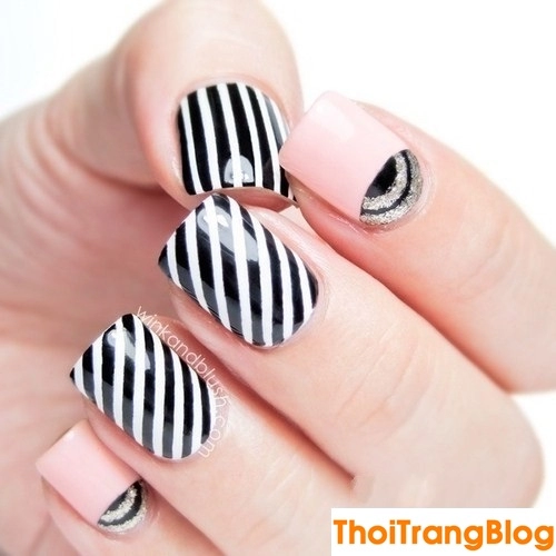 Top 15 mẫu móng tay nail kẻ sọc đẹp cho nàng công sở yêu style đơn giản