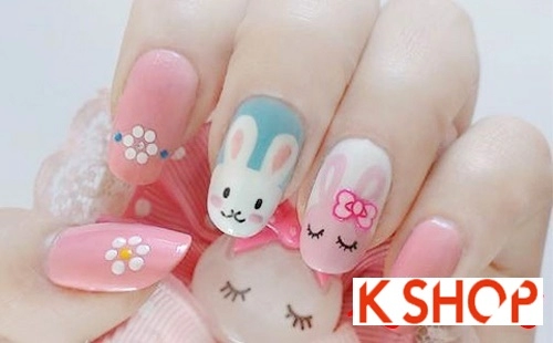 Vẽ nail hình con thỏ đẹp cho cô nàng dễ thương nhất hè 2017